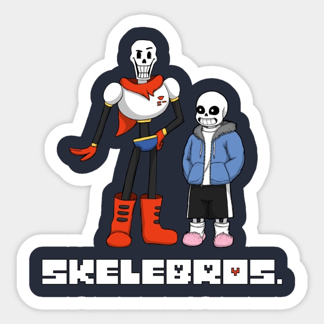 Undertale Skelebros Sans and Papyrus Sticker by halegrafx